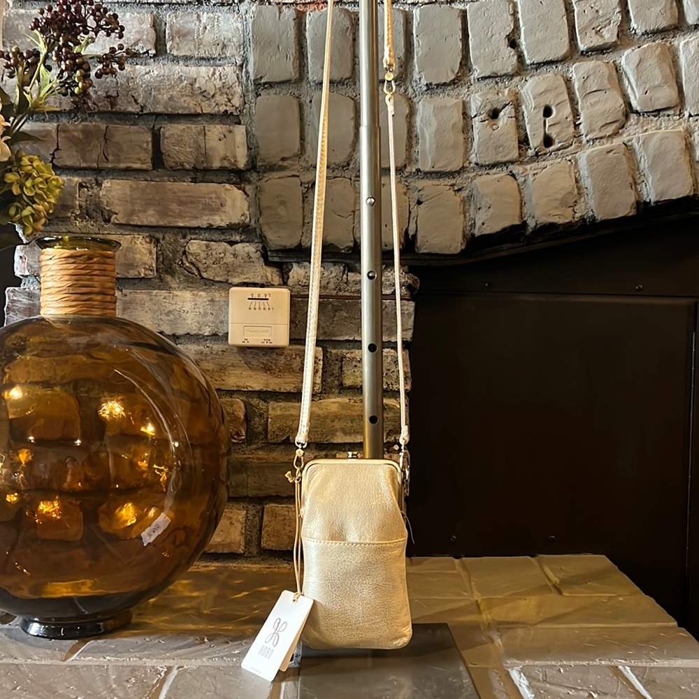 Leather pearled silver hobo handbag